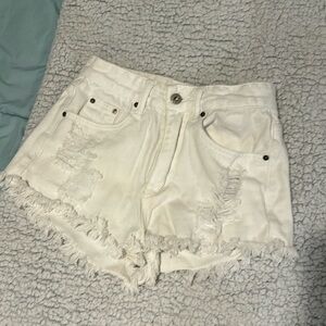 Ripped white Jean shorts